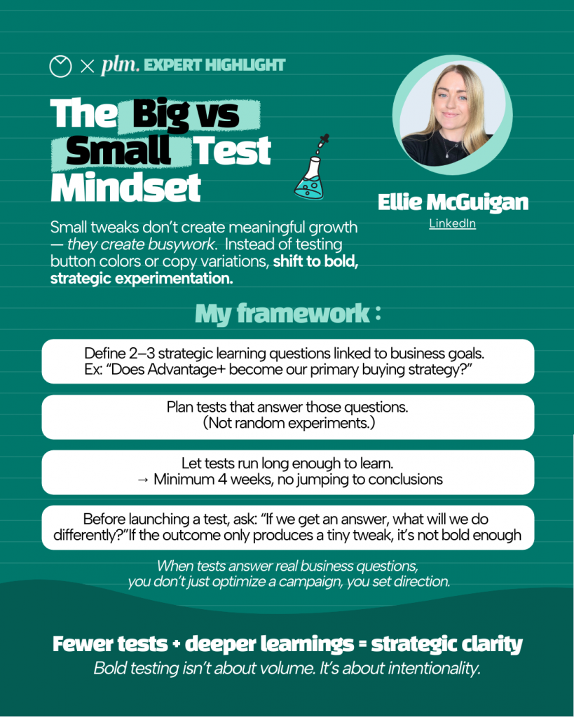 Ellie McGuigan expert highlight on how to test less and learn more in 2026