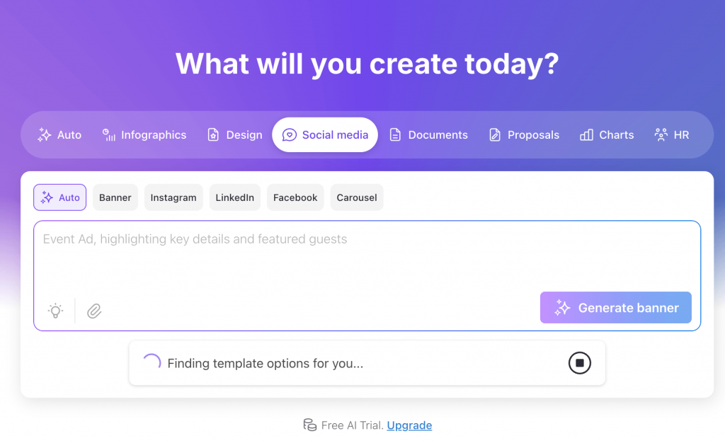 Venngage AI ad generator tool