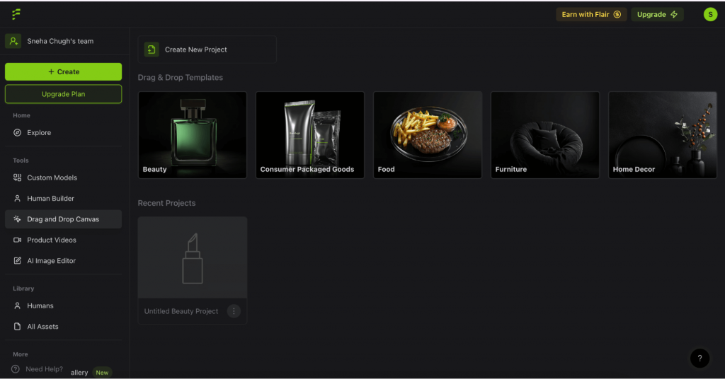 Flair.ai AI ad generator tool