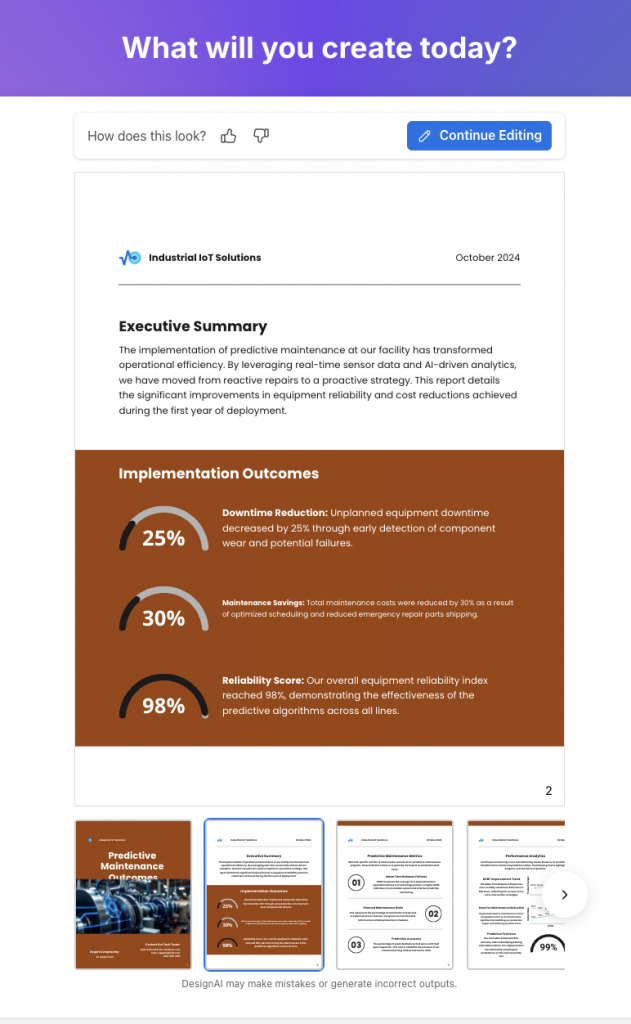Screenshot of case study generated with Venngage's AI Case Study Generator.