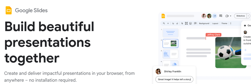 With Google Slides, you can design a single slide like a poster