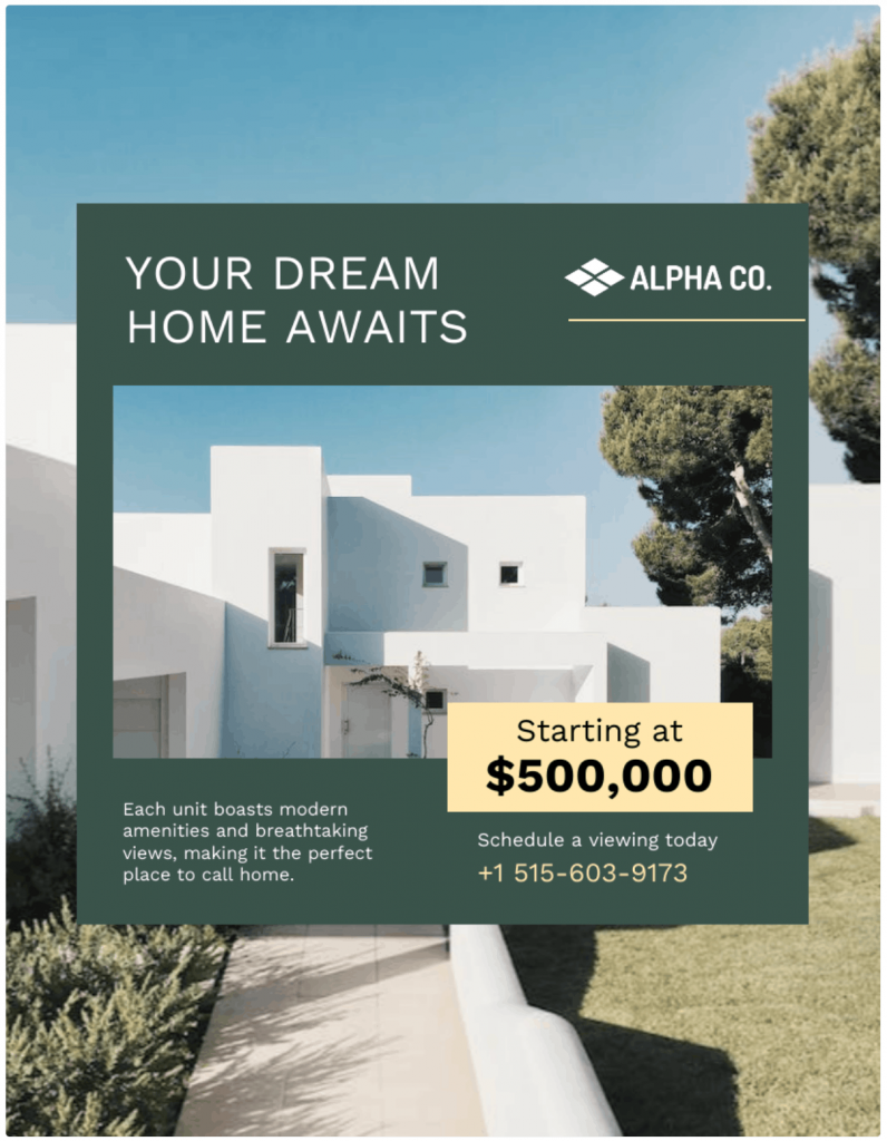 Green Sage Real Estate Advertisement Poster