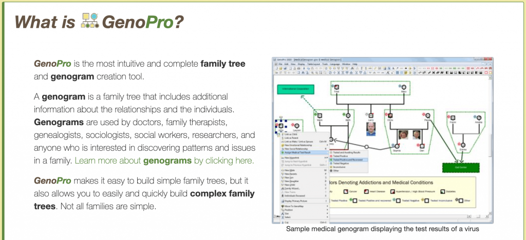 GenoPro is best for family tree mapping than for general diagramming