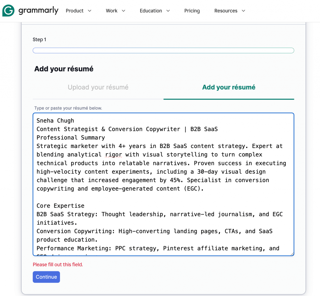 Grammarly cover letter generator