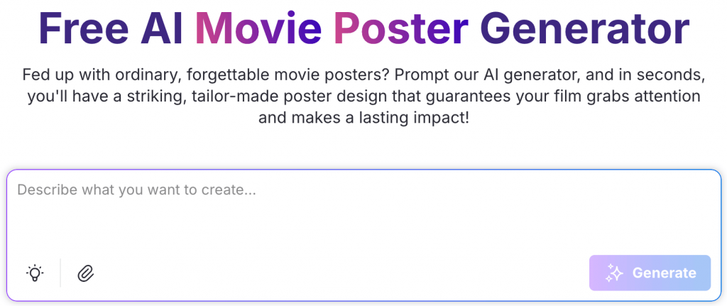 Venngage AI movie poster generator gives you a good headstart to create the first draft and visualize poster ideas