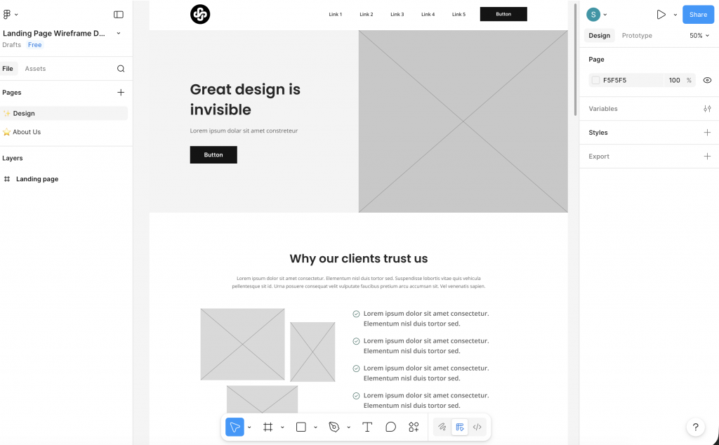 Figma Wireframe Template Screenshot