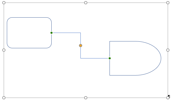 Screenshot showing how to insert a connector between shapes in Word
