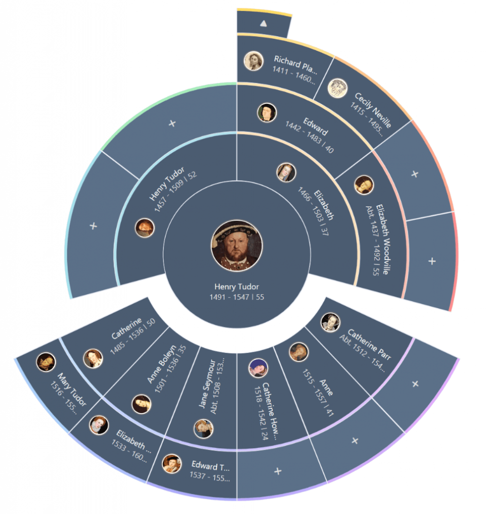 example of a fan shaped family tree diagram