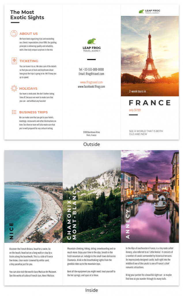 Destination Travel Tri Fold Brochure Template
