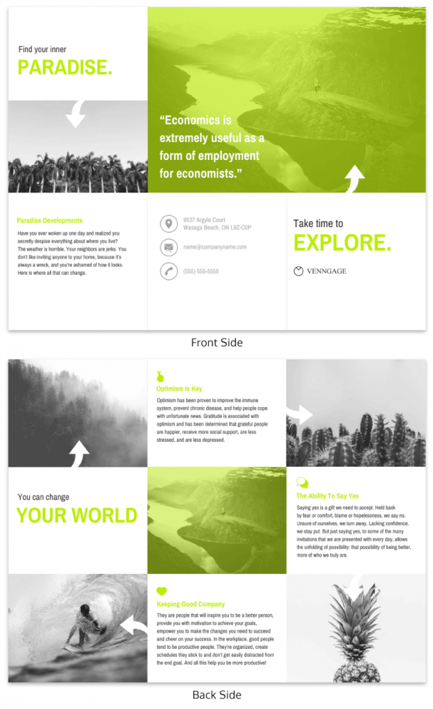 Tourist Travel Tri Fold Brochure Template