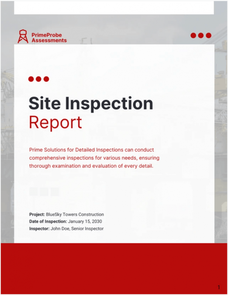 Post Inspection Report Sample Site Inspection Report Format: Template, Examples and Tips