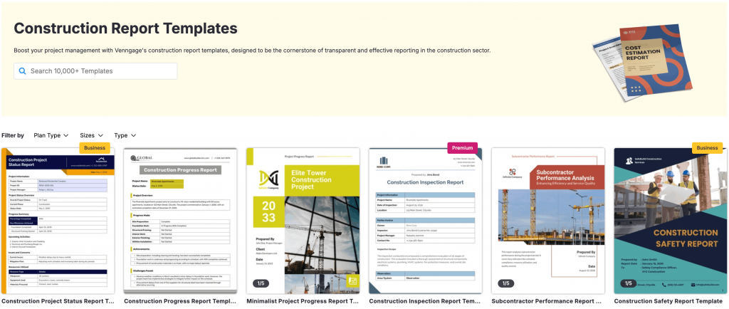 Venngage's Construction Report Templates