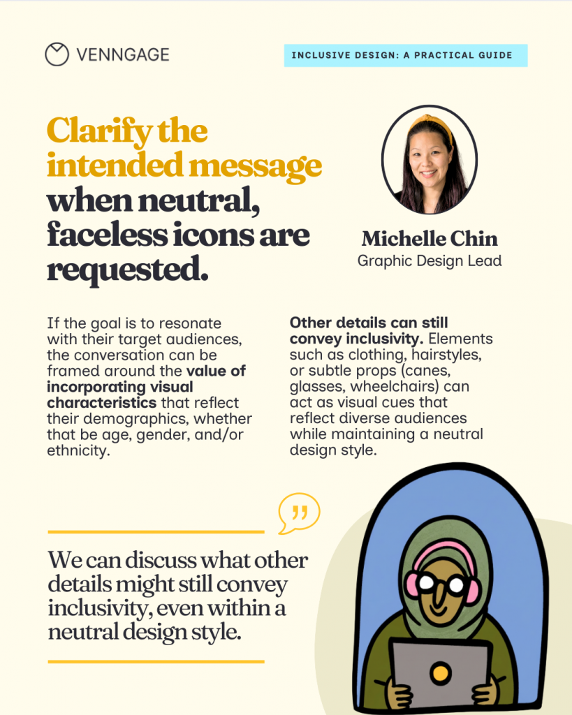 Visual showing Michelle Chin's thoughts on inclusive design