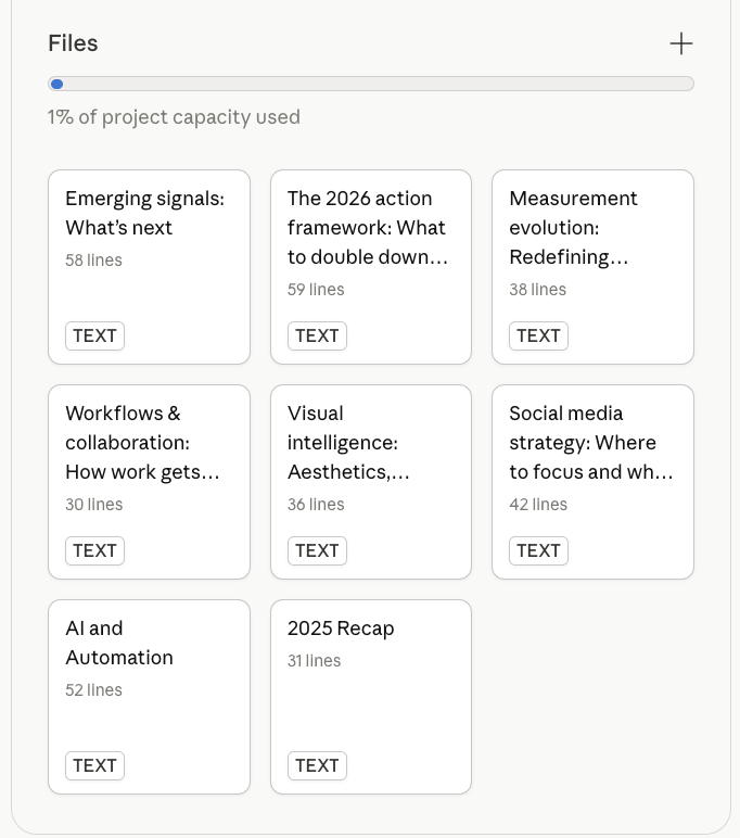 Project files in Claude