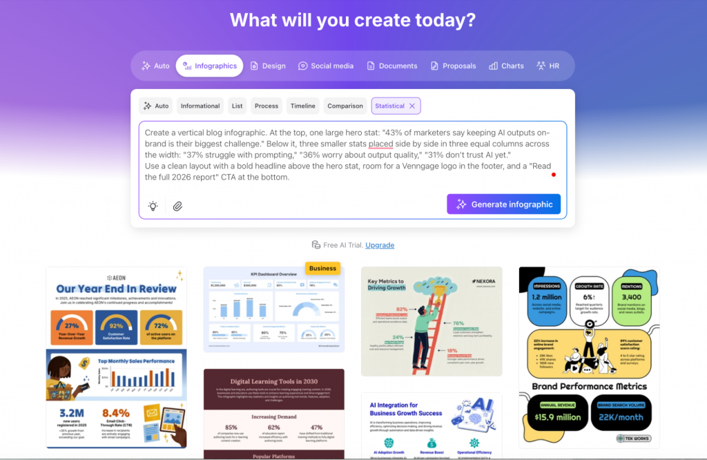 Venngage AI Infographic Generator