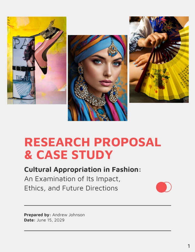 Simple Grey & Red Color Research Proposal Template
