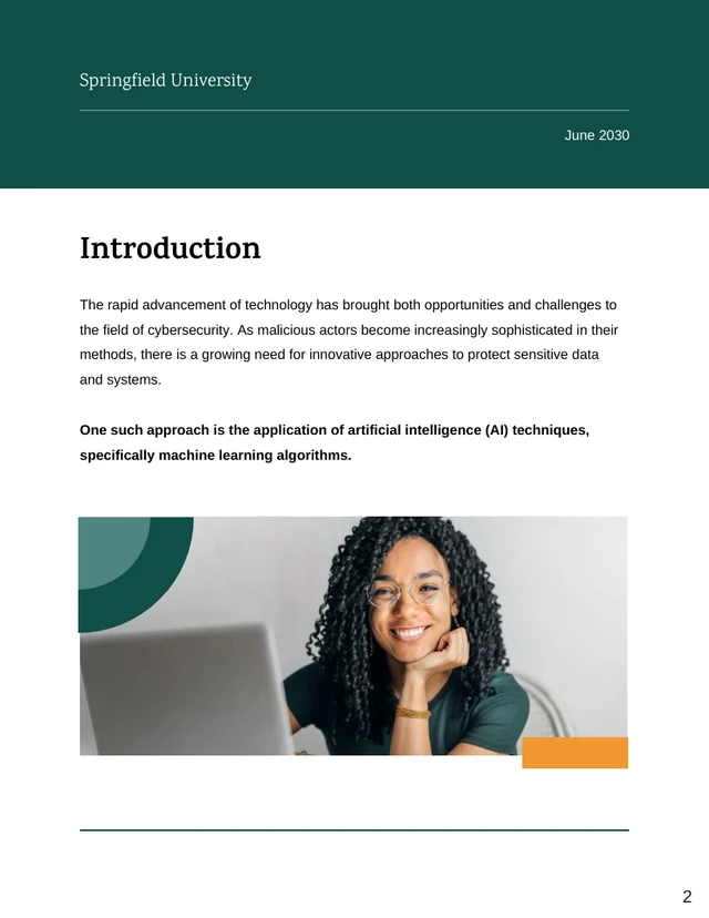 Dark Green Color Research Proposal Template
