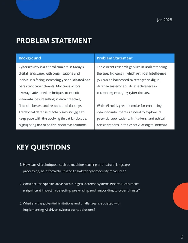 Cybersecurity Research Proposal Template

