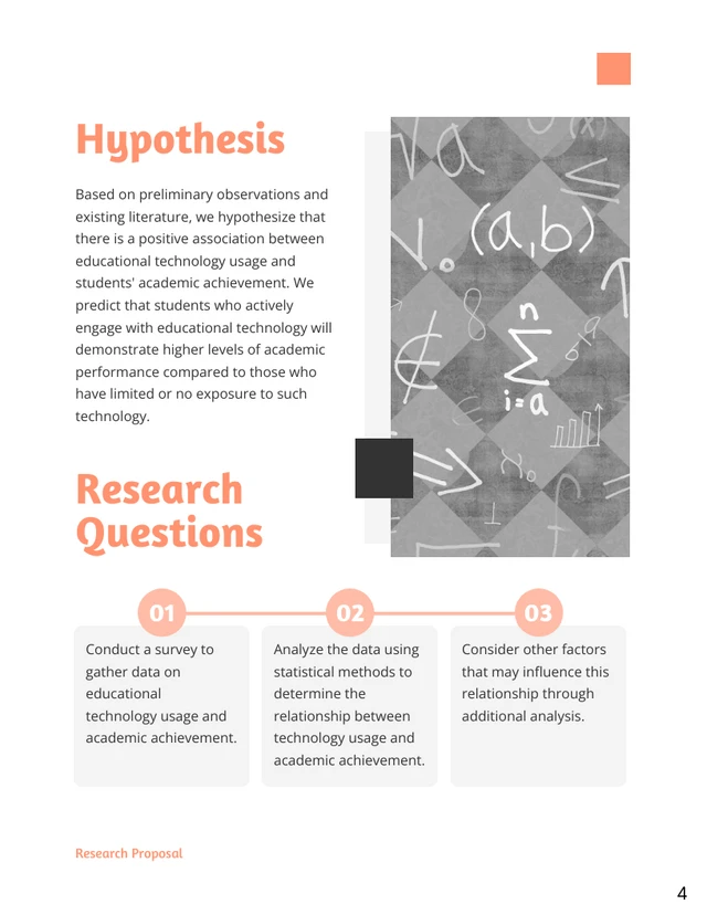 White & Orange Simple Research Proposal Template
