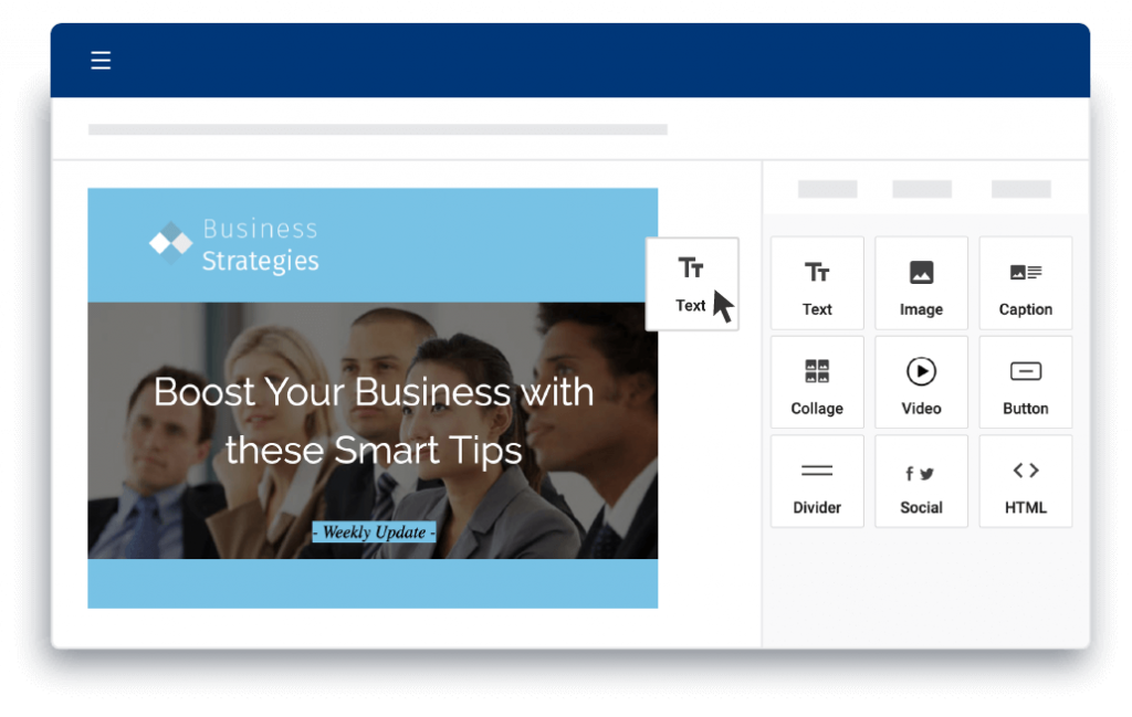 Campaigner drag and drop email editor visual