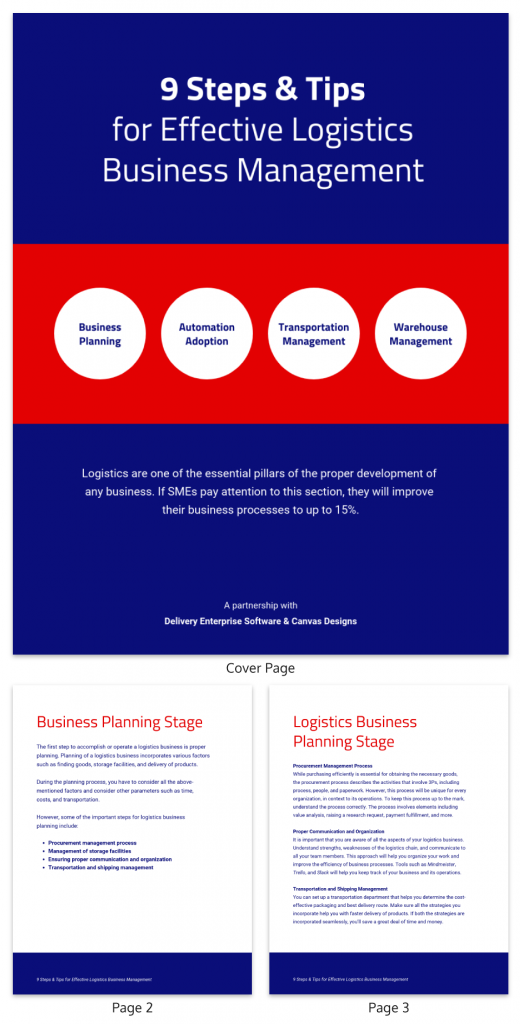 Simple Logistics Business Management eBook Template