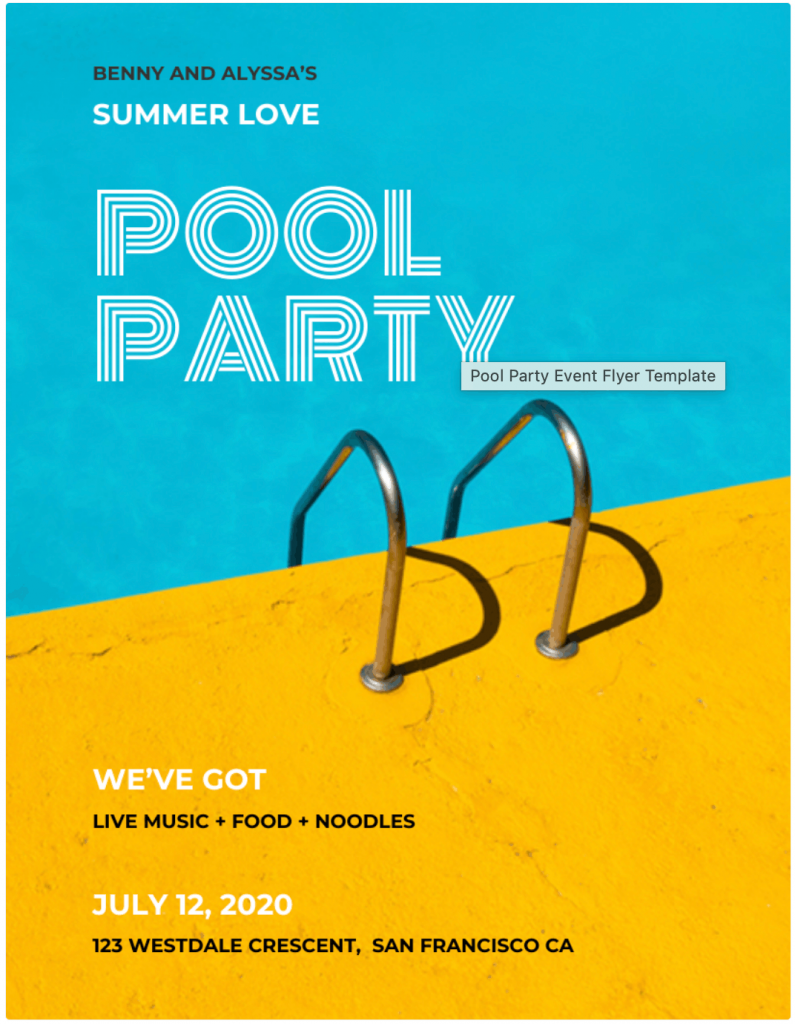 Pool Party Event Flyer Template
