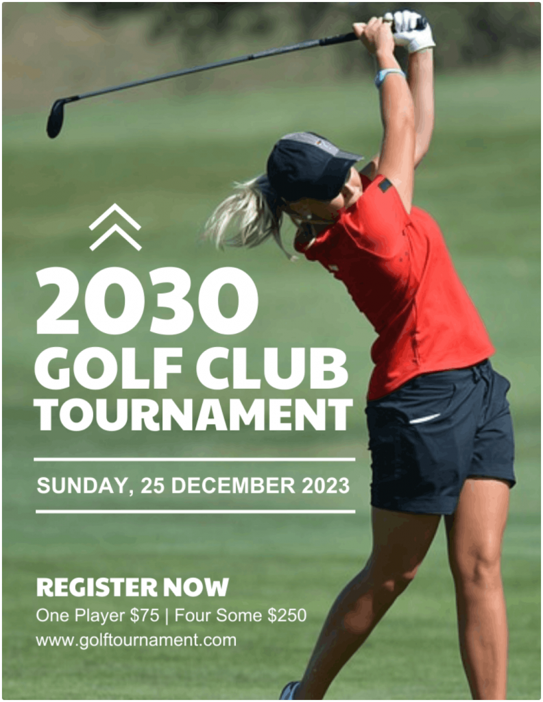 Minimalist Golf Club Tournament Flyer Template