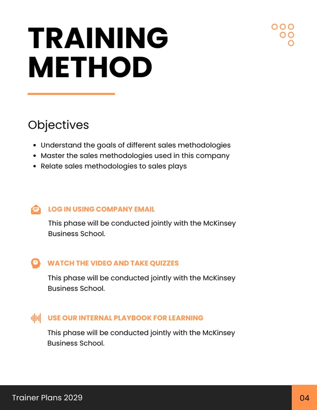 Corporate Training Plan Template