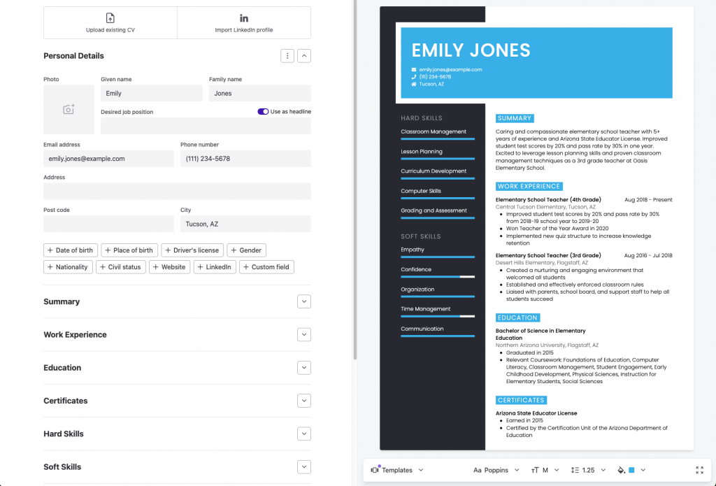 CVwizard resume builder