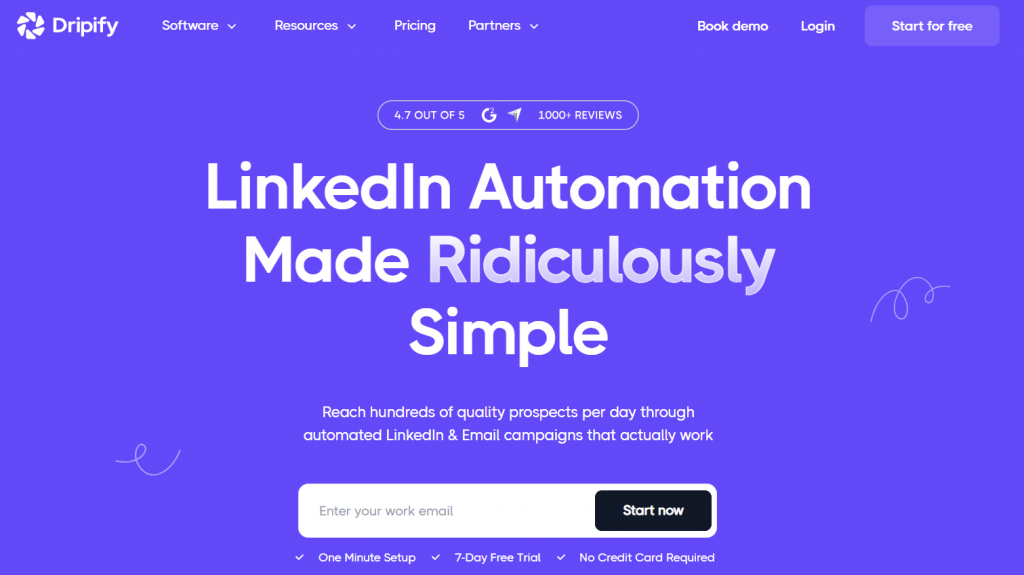 Dripify homepage screenshot