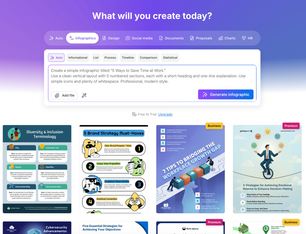 Venngage AI Infographic Generator