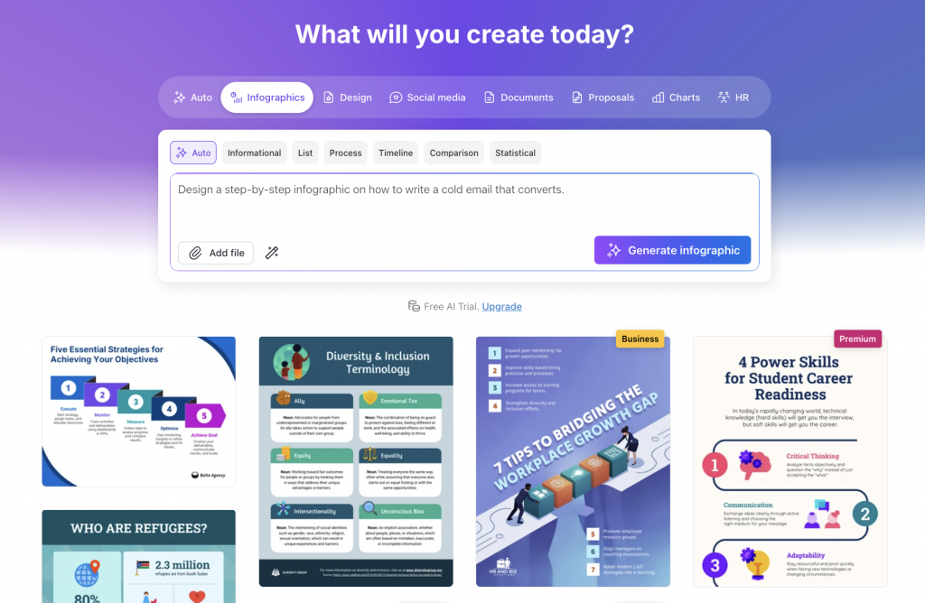 Venngage AI Infographic Generator