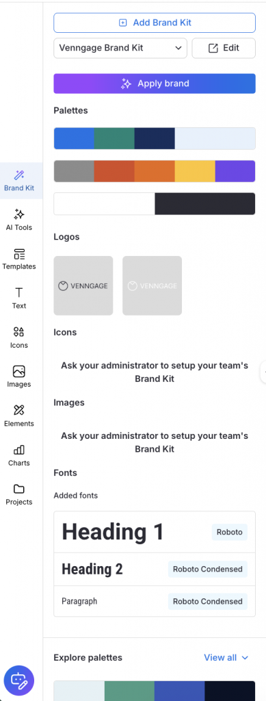 Brand Kit in Venngage