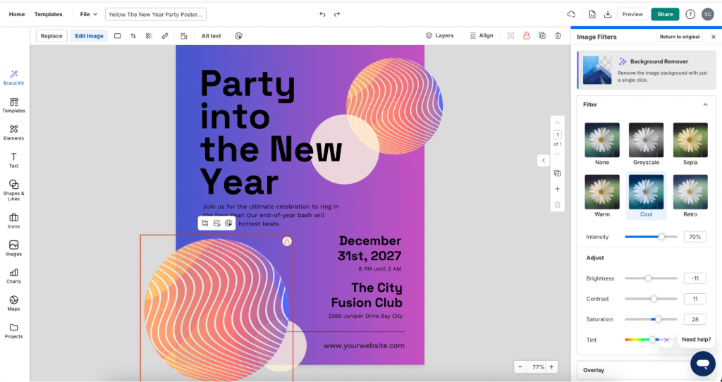 How to remove image background in Venngage