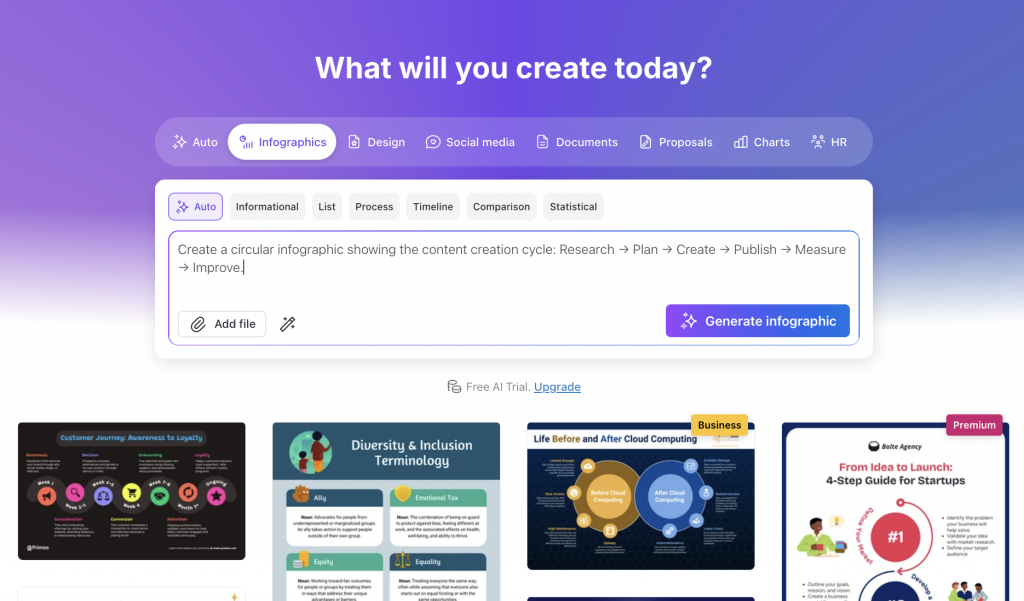 Venngage AI Infographic Generator