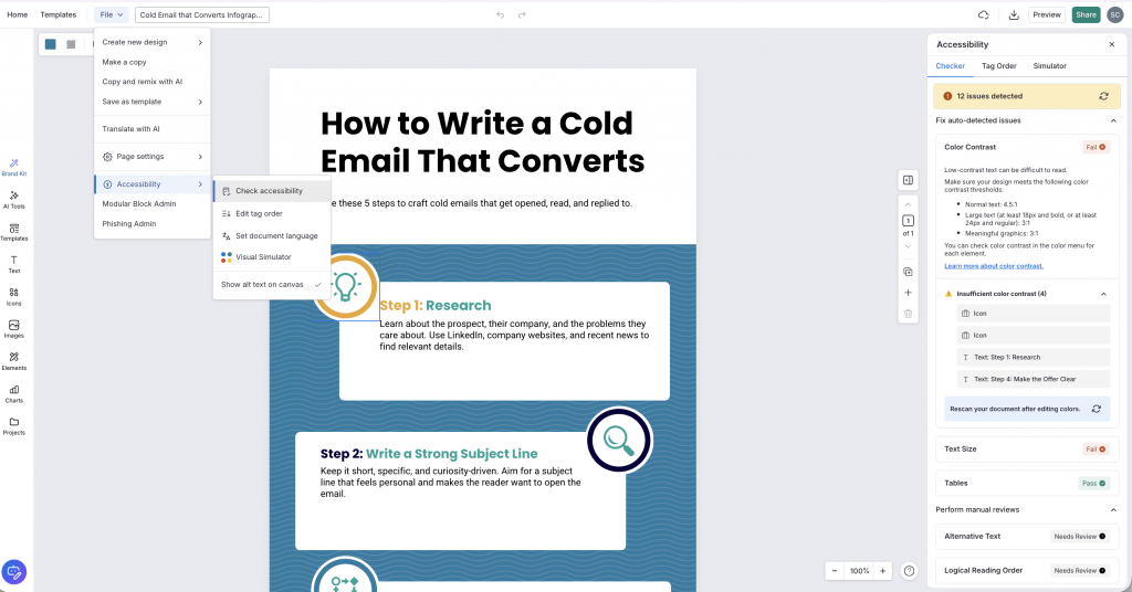 Venngage's Accessible PDF Maker