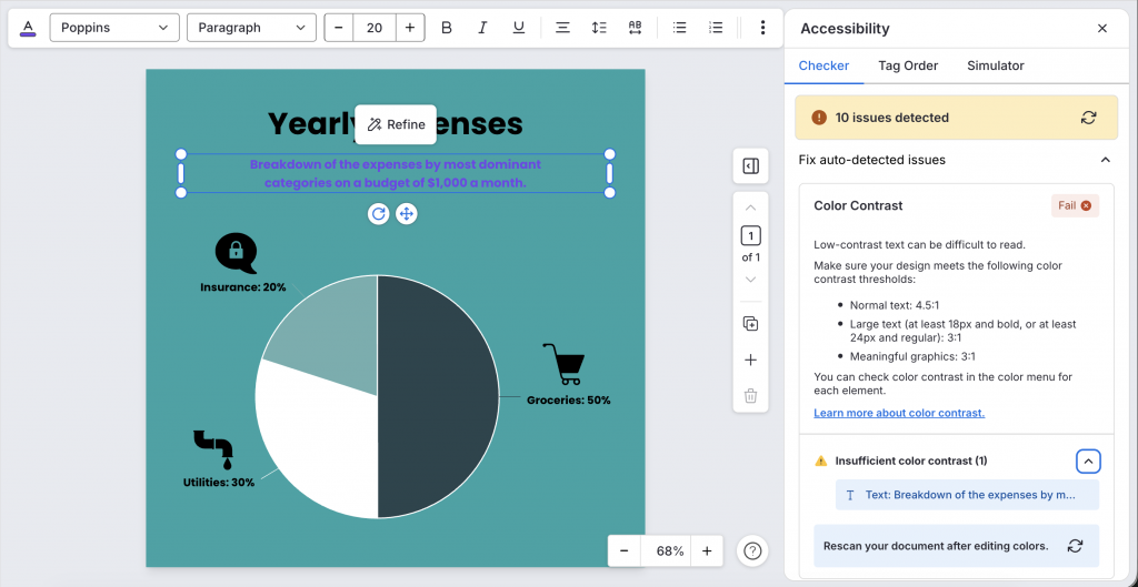 Venngage’s Accessibility Checker